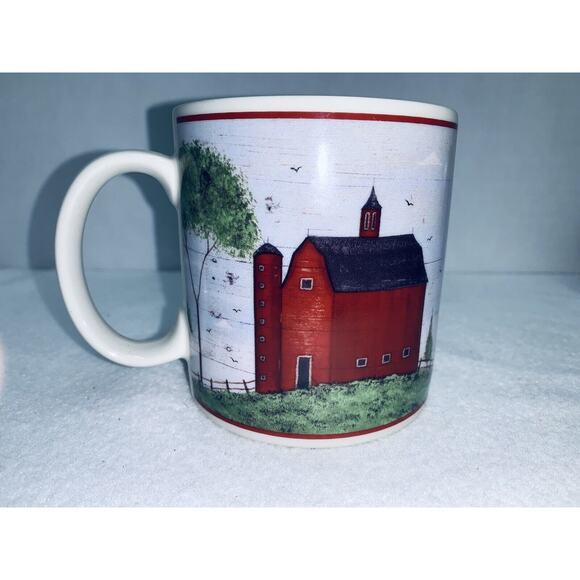 Barn Mug Warren Kimble Barns by Sakura NY 1998 Ceramic C Handle Coffee Red Cup - Picture 4 of 8
